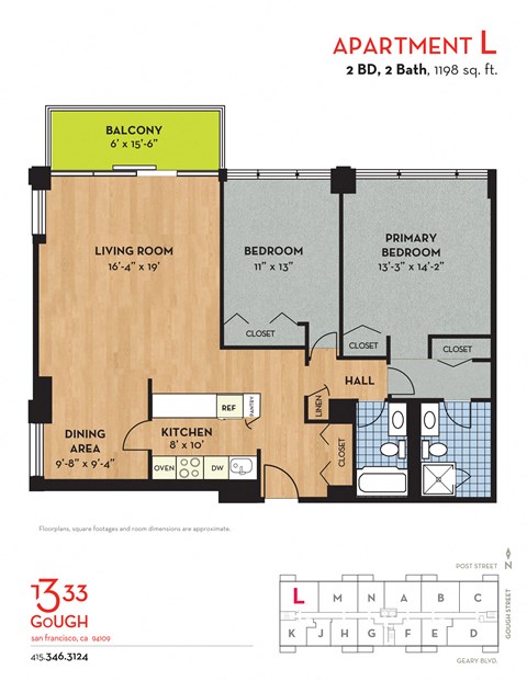 L 2 bedroom 2 bathroom